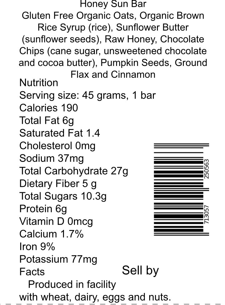 Honey Sun Granola Bar